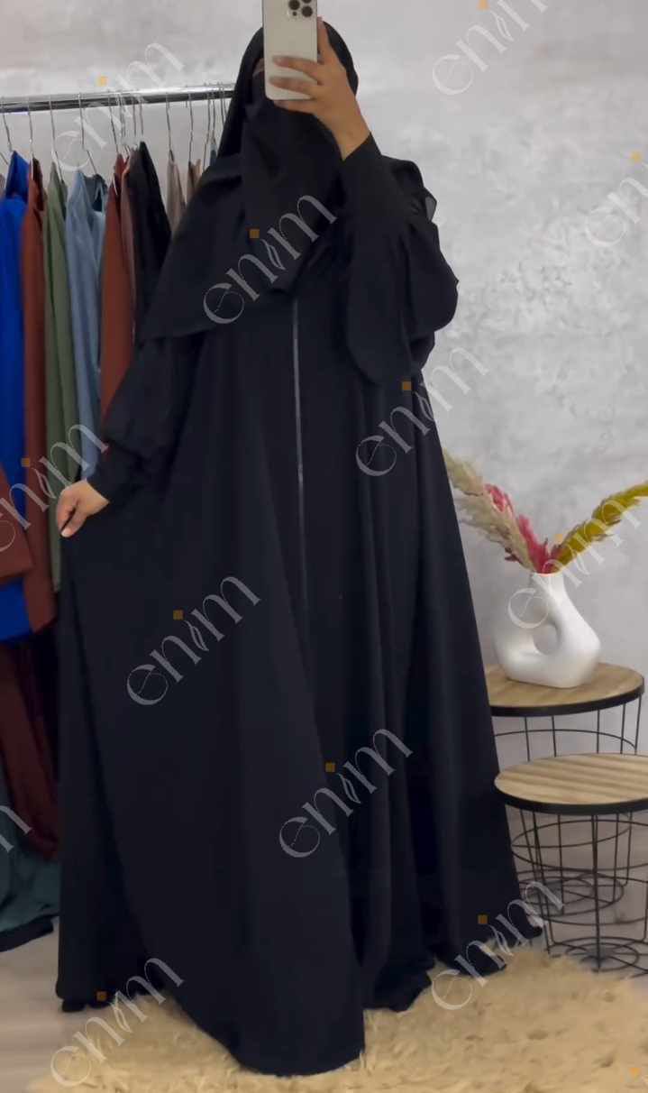 Elara Luxe Zipper Abaya